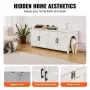 Cat Litter Box Enclosure for 2 Cats, Litter Box Furniture Hidden with Double Rooms, Wooden Cat Box Cabinet Fit Most of Litter Bo
