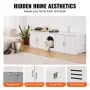 Cat Litter Box Enclosure Wooden Litter Box Furniture Hidden 147.1 cm White