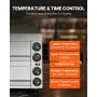 Elektrisk bordplade Pizza Ovn 12 "Justerbar temperatur 0-120min