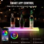 Vægmonteret LED-oplyst spiritusflaske Display Home Bar Shelf 24