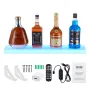 Vægmonteret LED-oplyst spiritusflaske Display Home Bar Shelf 24