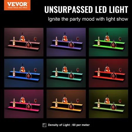 LED oplyst spiritusflaske Display Bar Shelf RF & App Control 30