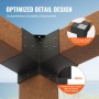 Pergola Bracket Kit 6''x6'',  Inner Size 5.6"x5.6 4pcs 3-Way Heavy Duty Corner Bracket Woodworks DIY Post Base Kit, Easy