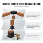 Pergola Bracket Kit 6''x6'',  Inner Size 5.6"x5.6 4pcs 3-Way Heavy Duty Corner Bracket Woodworks DIY Post Base Kit, Easy