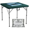 Mahjong Table with Mahjong Tiles Set, Fold-in-Half 4 Player Card Table with 144PCS Majiang Tiles and 3 Dice, Portable