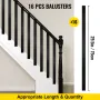 Deck Balusters Metal Deck Spindles 16 Pack 29,5