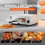 Countertop Electric Pizza Oven, 12-inch, 1500W, 0-300 °C Temp Range, Stainless Steel Construction and Easy-to-Clean Crumb Tray, 