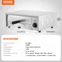 Countertop Electric Pizza Oven, 12-inch, 1500W, 0-300 °C Temp Range, Stainless Steel Construction and Easy-to-Clean Crumb Tray, 