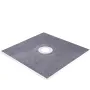 Shower Curb Kit, 48"x48" Watertight Shower Curb Overlay with 4\" PVC Central Bonding Flange, 4\"" Stainless Steel Grate, 2 Cutta