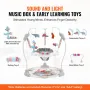 Baby Bouncer, Baby Activity Center 360° Rotation & Adjustable Height, Toddler Play Jumper with Developmental Toys, Music Lights 