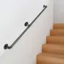 Pipe Stair Handrail, 121.9 cm Staircase Handrail, 199.6 kg Load Capacity Carbon Steel Pipe Handrail, Industrial Pipe Handrail wi