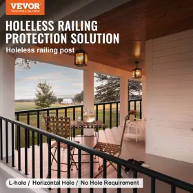 Cable Railing Post 36x1.5x1.5in Steel Railing Post Without Holes 1Pc Black