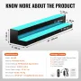 LED Lighted Liquor Bottle Display, 2 Tiers 40 Inch Commercial Illuminated Home Bar Shelf, 2 Steps Whiskey Rack Stand, Acrylic Dr