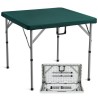 Mahjong Table, Fold-in-Half 4 Player Card Table with Wear-Resistant Green Tabletop, Portable Bi-Folding Square Domino Table