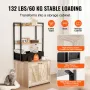 Cat Litter Box Enclosure, Hidden Litter Box Furniture with 2 Storage Shelves & 2 Baskets, Wooden Cat Washroom Indoor, Cat House 