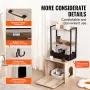 Cat Litter Box Enclosure, Hidden Litter Box Furniture with 2 Storage Shelves & 2 Baskets, Wooden Cat Washroom Indoor, Cat House 