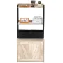 Cat Litter Box Enclosure, Hidden Litter Box Furniture with 2 Storage Shelves & 2 Baskets, Wooden Cat Washroom Indoor, Cat House 