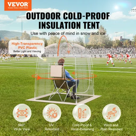 Sports Tent, 1 Person, Instant Tent Shelter Weatherproof Pod, Outdoor Bubble Clear View Tent, Climate Canopy Shelter for Soccer,