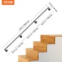Pipe Stair Handrail, 335.3 cm Staircase Handrail, 199.6 kg Load Capacity Carbon Steel Pipe Handrail, Industrial Pipe Handrail wi