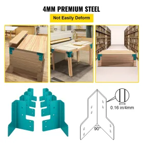 8PCS Workbench Corner Bracket Kit 4mm Robust stålbeslag