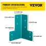 8PCS Workbench Corner Bracket Kit 4mm Robust stålbeslag