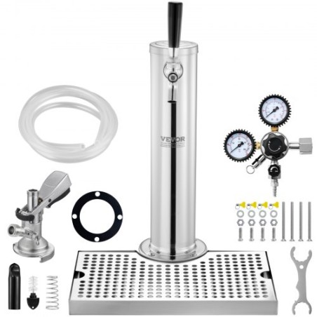 Single Tap Kegerator Tower Kit Kegerator Beer Tower & A-System Keg Coupler