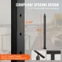 Cable Railing Post, 42" x 1" x 2" Steel Horizontal Hole Deck Railing Post, 12 Pre-Drilled Holes, SUS304 Stainless Steel Cable Ra