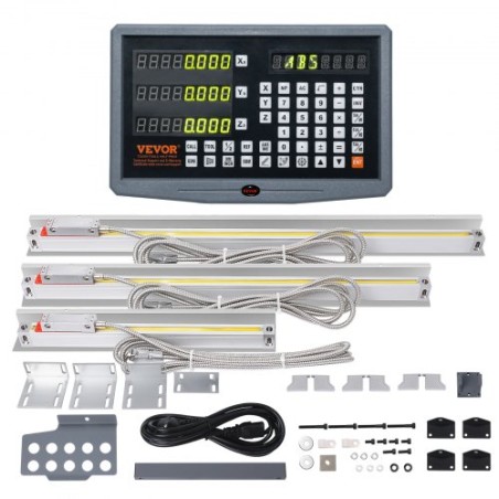 Digital Readout 250  & 500 & 600 mm Linear Scale 3 Axis DRO Display Kit Support Pin Knife Holder Plate Housing Clock Power