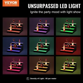 LED Lighted Liquor Bottle Display Bar Shelf RF & App Control 16" 4-Step