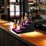 LED Lighted Liquor Bottle Display, 4 Tiers 16 Inch Commercial Illuminated Home Bar Shelf, 4 Steps Whiskey Rack Stand, Acrylic Dr