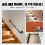 Pipe Stair Handrail, 91.4 cm Staircase Handrail, 199.6 kg Load Capacity Carbon Steel Pipe Handrail, Industrial Pipe Handrail wit