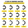 Inner Tie Rod Tool Kit, 12 Pcs Tie Rod Removal Tool, 12 Pcs Crowfoot Adapters Master Inner Tie Rod Tool Set, 1/2 Inch Drive Tube