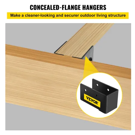 Concealed Joist Hanger, 2"x4" Outdoor Accent Concealed-Flange, Pack of 24 Concealed Joist Bracket, Q235 Steel Plate Powder-Coate