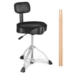 Drum Throne with Backrest, 19.3-25.2 in/490-640 mm Height Adjustable, Hydraulic Saddle Padded Drum Stool Seat with Anti-Slip