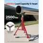 Pipe Stand, Pipe Jack Stand, V Head Pipe Stand Adjustable Height 71.12-132.08 cm, Pipe Jack Stands with Casters, Folding Portabl