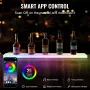 LED Lighted Liquor Bottle Display, 1 Tier 40 Inch Wall Mounted Whiskey Rack Stand, 1 Step Commercial Illuminated Home Bar Shelf,