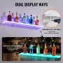 LED Lighted Liquor Bottle Display, 1 Tier 40 Inch Wall Mounted Whiskey Rack Stand, 1 Step Commercial Illuminated Home Bar Shelf,