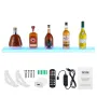 LED Lighted Liquor Bottle Display, 1 Tier 40 Inch Wall Mounted Whiskey Rack Stand, 1 Step Commercial Illuminated Home Bar Shelf,