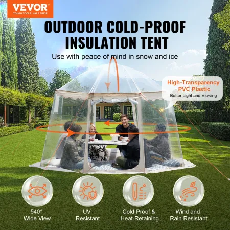Sports Tent, 4-8 People, Instant Pop-Up Tent Shelter Weatherproof Pod, Outdoor Bubble Clear View Tent, Climate Canopy Shelter fo