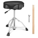 Hydraulic Saddle Drum Throne, 19.3-25.2 in / 490-640 mm Height Adjustable, Padded Drum Stool Seat with Anti-Slip Feet