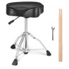 Hydraulic Saddle Drum Throne, 19.3-25.2 in / 490-640 mm Height Adjustable, Padded Drum Stool Seat with Anti-Slip Feet