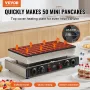 Mini Dutch Pancake Maker, 50PCS 43mm Diameter Dorayaki Baker Machine, 1700W Commercial Electric Poffertjes Grill, Non-stick Stai