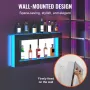 LED Lighted Liquor Bottle Display, Square 48 Inch, Illuminated Home Bar Shelf with RF Remote & App Control 7 Static Colors 1-4 H