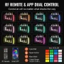 LED Lighted Liquor Bottle Display, Square 48 Inch, Illuminated Home Bar Shelf with RF Remote & App Control 7 Static Colors 1-4 H