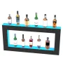 LED Lighted Liquor Bottle Display, Square 48 Inch, Illuminated Home Bar Shelf with RF Remote & App Control 7 Static Colors 1-4 H