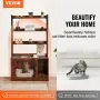 Cat Litter Box Enclosure, Hidden Litter Box Furniture with 3 Storage Shelves, Wooden Cat Washroom Indoor, Large Cat House Cabine
