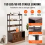 Cat Litter Box Enclosure, Hidden Litter Box Furniture with 3 Storage Shelves, Wooden Cat Washroom Indoor, Large Cat House Cabine