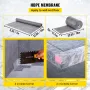 Shower Curb Kit 38" x 60" Watertight Shower Curb Overlay with 4\" PVC Offset Bonding Flange, 4\"" Stainless Steel Grate, 2 Cutta