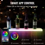 Vægmonteret LED-oplyst spiritusflaske Display Home Bar Shelf 30