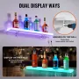 LED Lighted Liquor Bottle Display, 1 Tier 30 Inch Wall Mounted Whiskey Rack Stand, 1 Step Commercial Illuminated Home Bar Shelf,